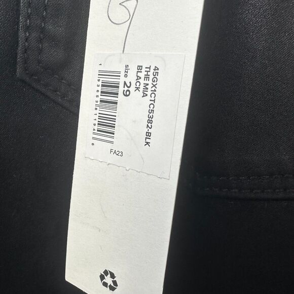 Joes Jeans Womens 29 Black Denim Coated High Rise Wide Leg The Mia Zip Fly NWT - Picture 6 of 9